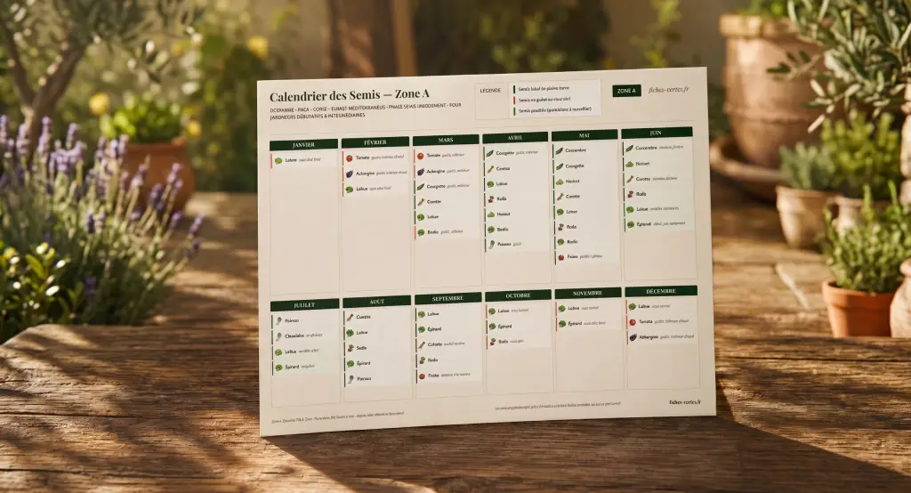 Calendrier des semis complet pour la France métropolitaine, mois par mois