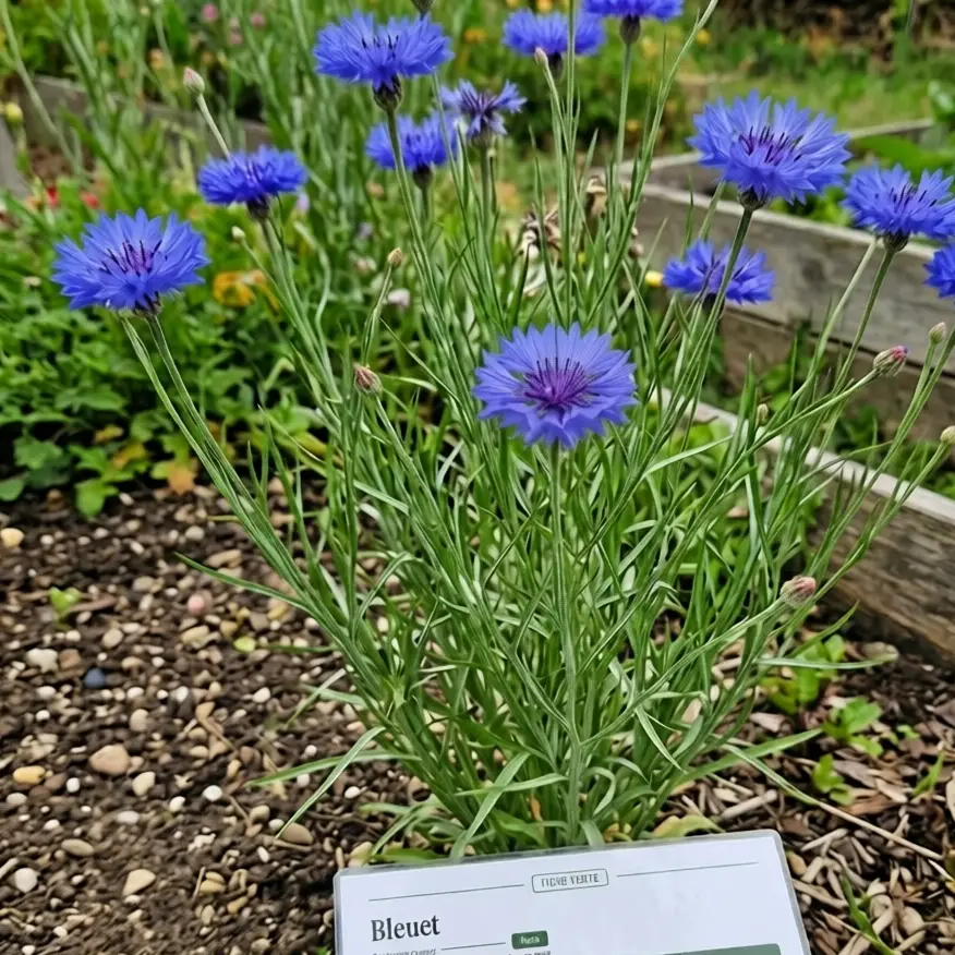 Bleuets en fleurs au potager avec leur fiche de culture Fiches Vertes