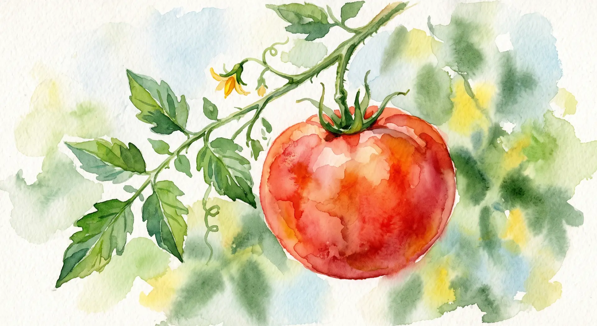 Tomate fraîche illustrée — illustration botanique aquarelle